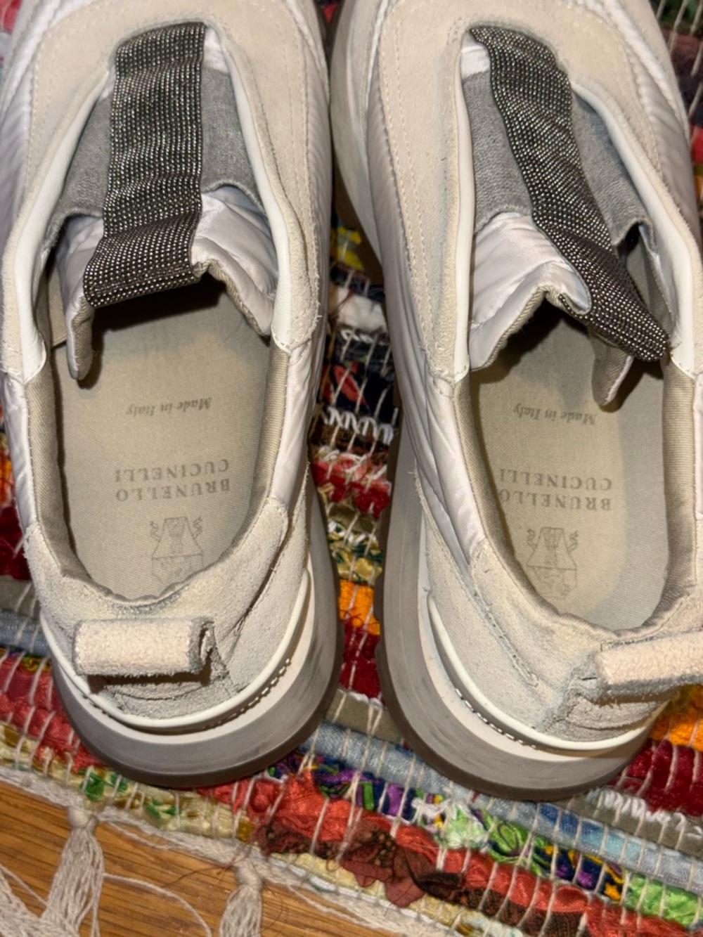 Brunello Cucinelli Women’s Monili Embellish Leather Slip On Shoes US6.5/EU36.5 - Picture 10 of 10